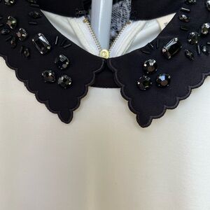 Maison Jules Black and Cream Embellished Collar Dress